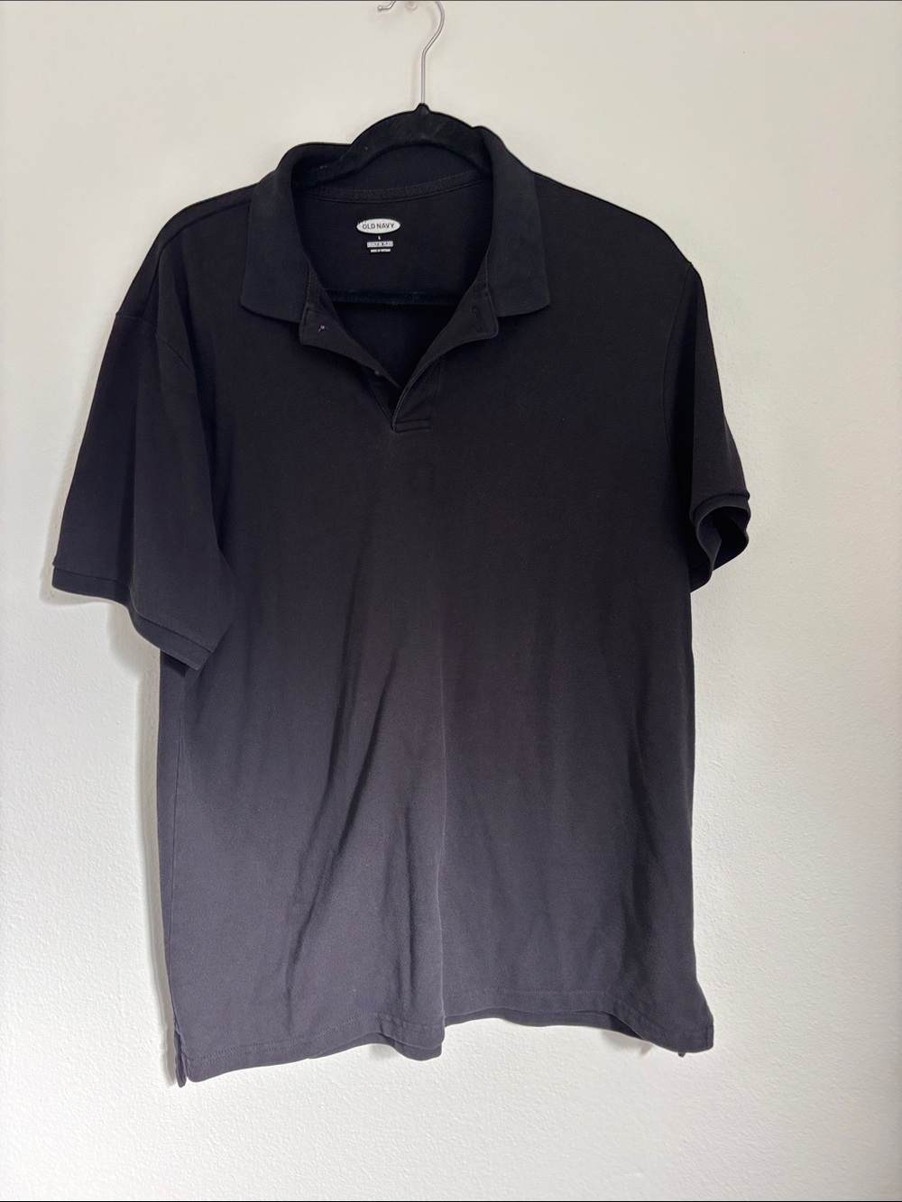 Old Navy Black Men's Polo Shirt - Short Sleeve